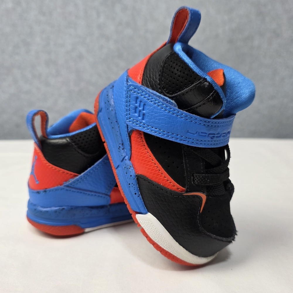 Jordan Flight 45 High Shoes TD Toddler Size 4C Black Blue Red 599903-027 Baby - Picture 1 of 11